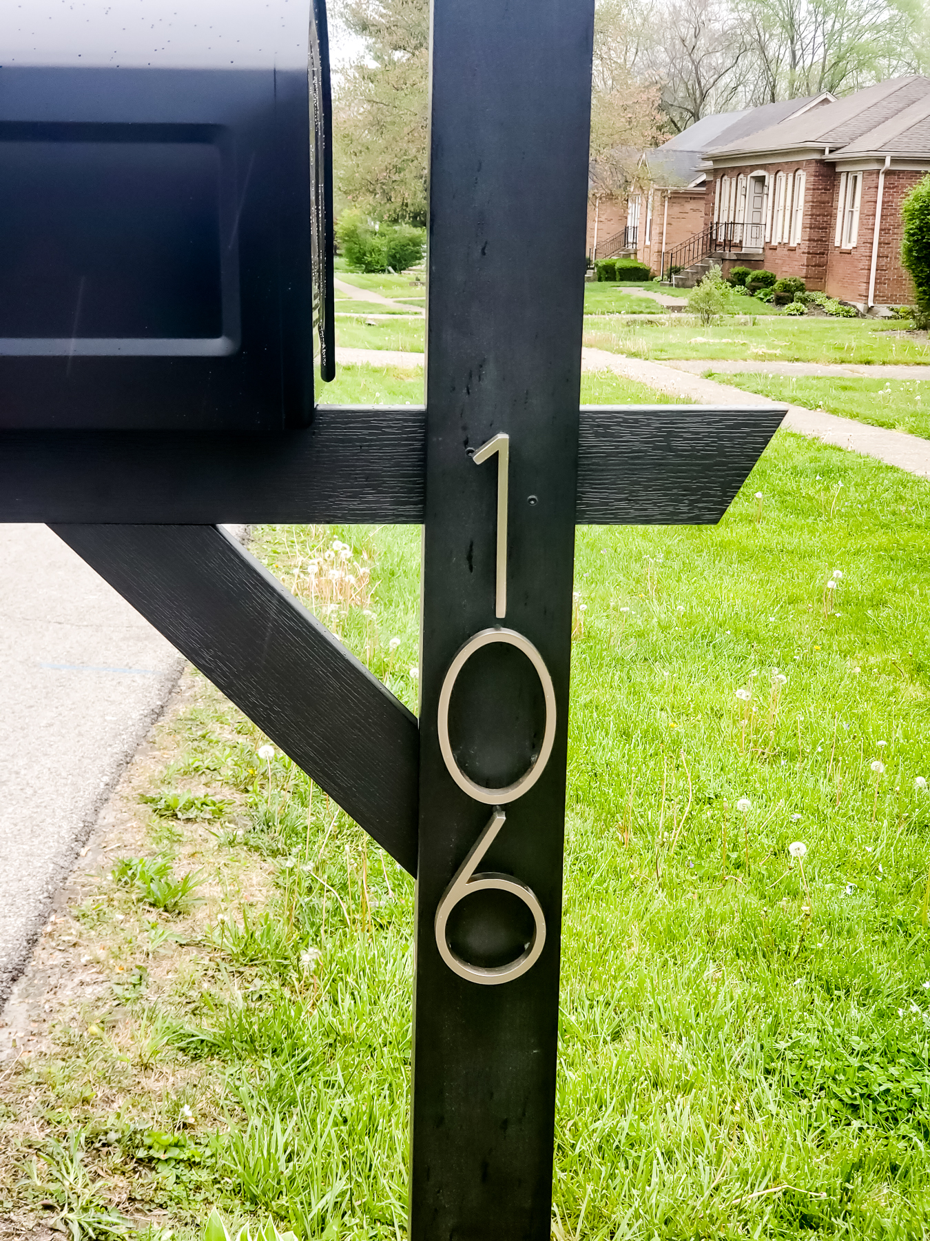 House Numbers on a Mailbox Post