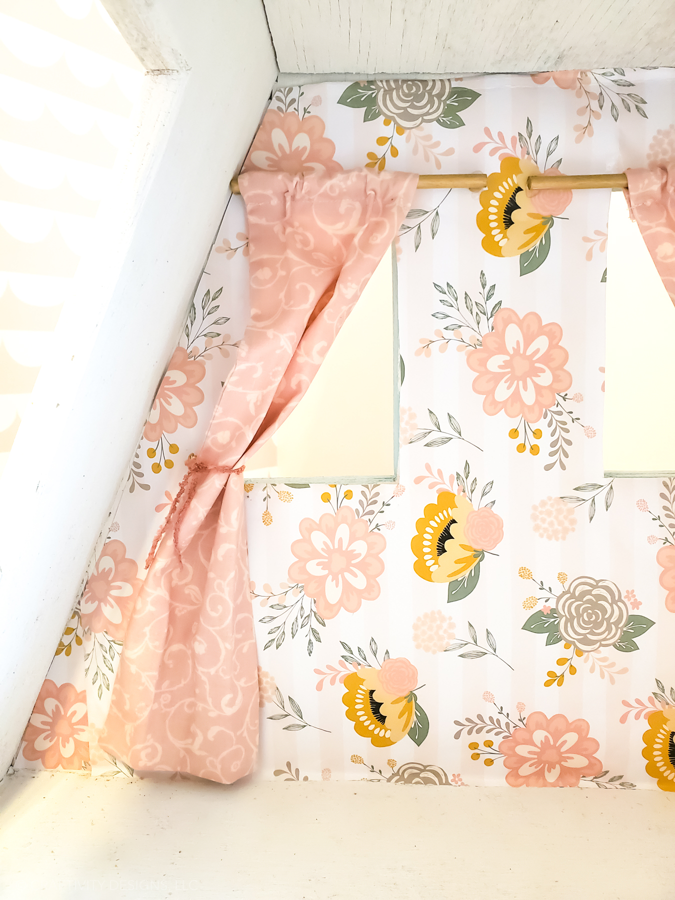 how to make dollhouse curtains and curtain rods