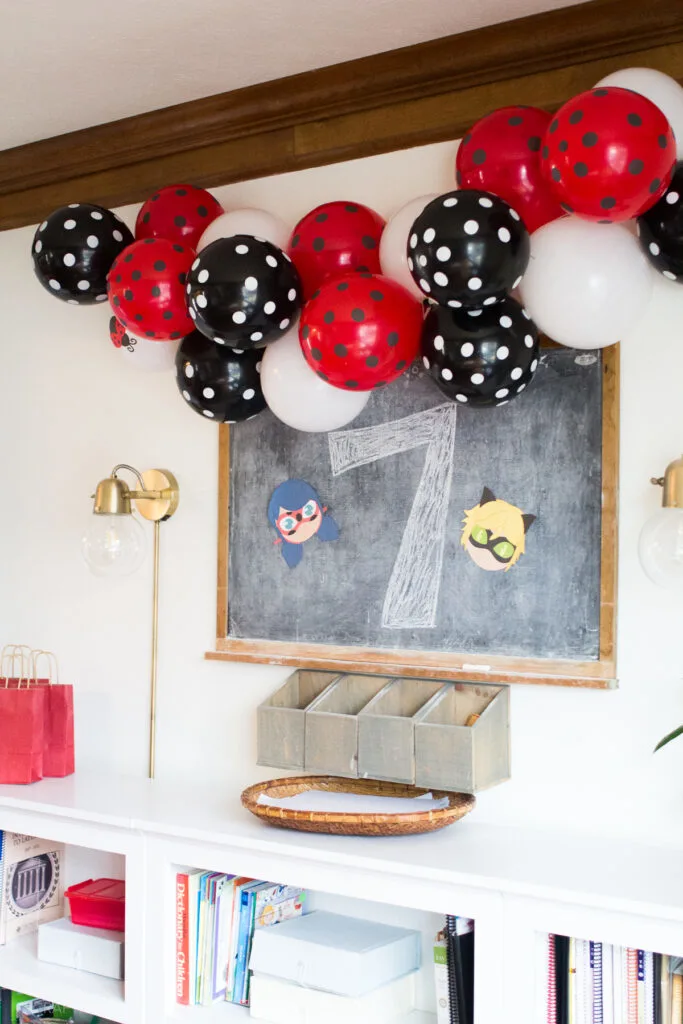 Miraculous Ladybug Birthday Party - Easy Party Decorations with Ladybug Balloon Banner