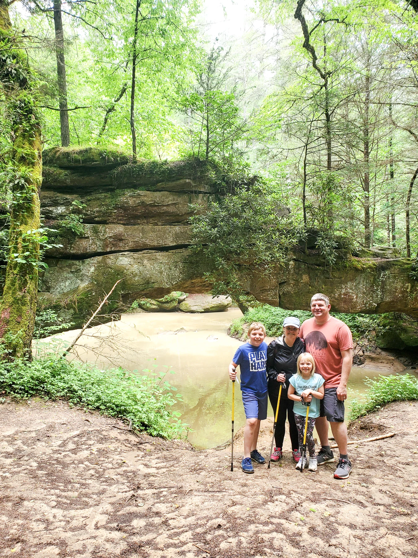 creation falls via rock bridge loop trail red river gorge