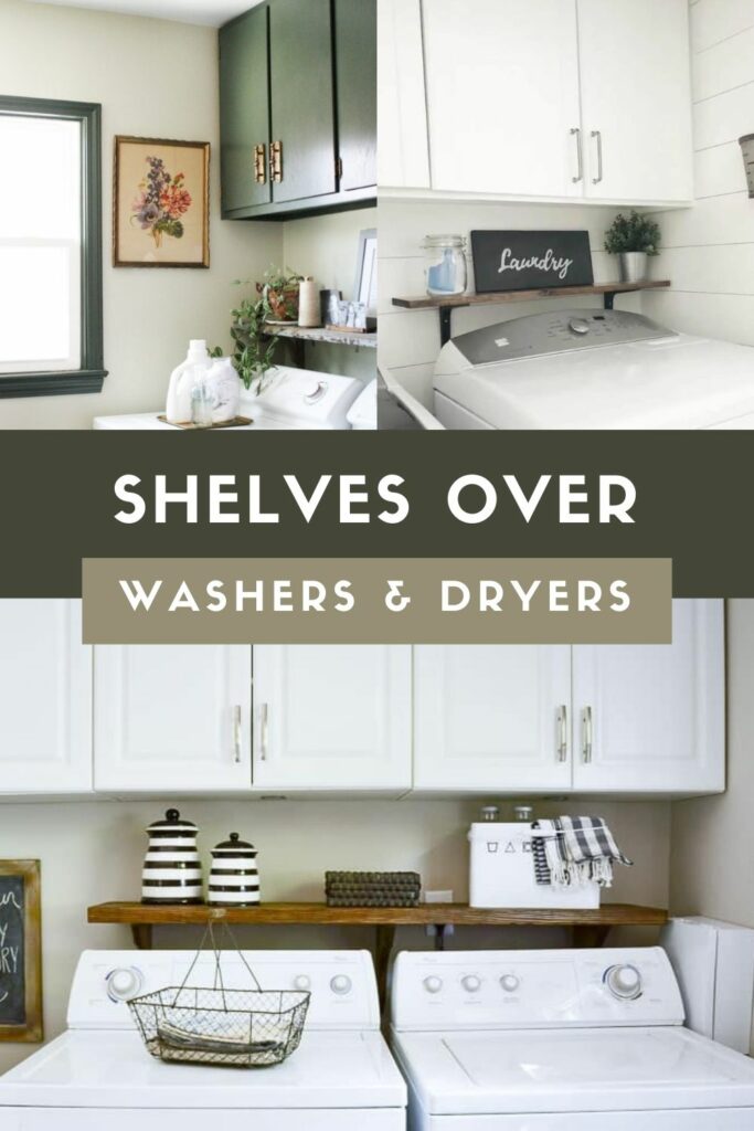 shelf over washer and dryer ideas
