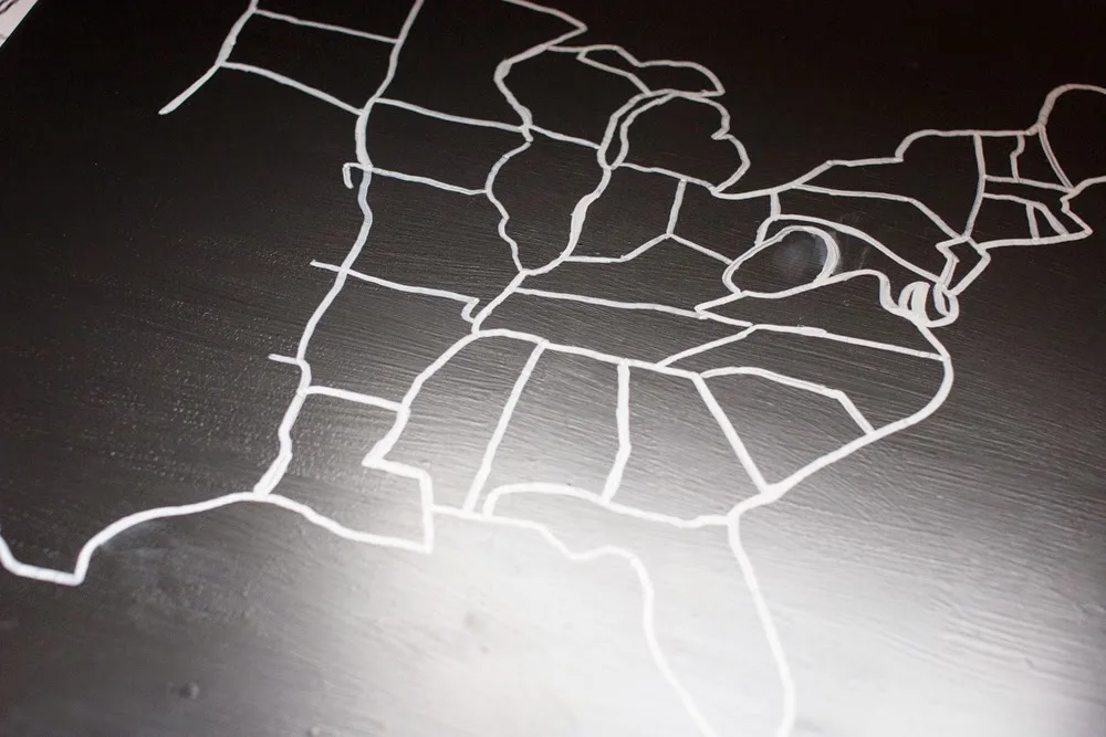 outline of USA for DIY travel map