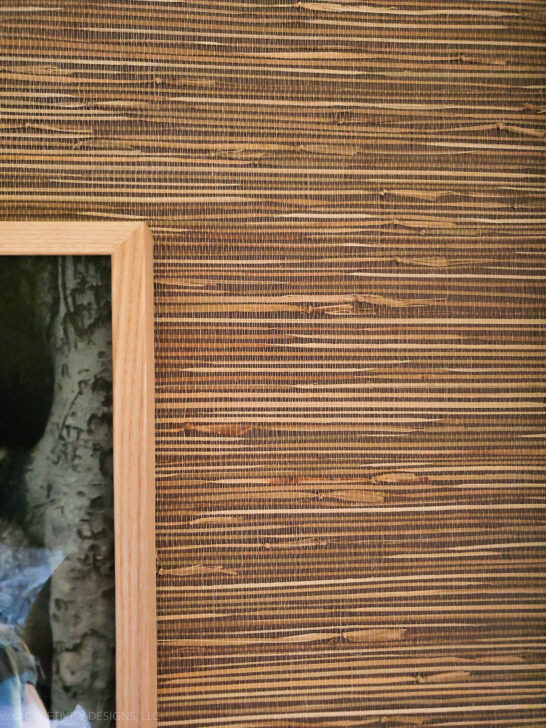 Grasscloth Wallpaper Accent Wall in a Master Bedroom Craftivity Designs