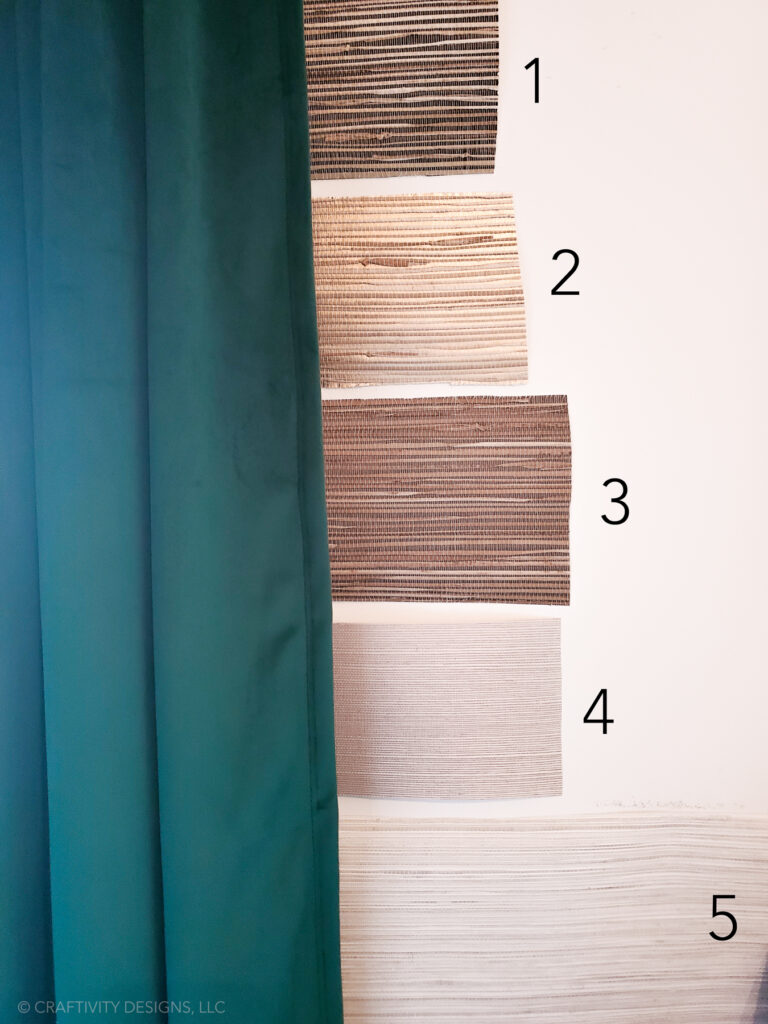 buy grasscloth wallpaper in stores to compare color and texture