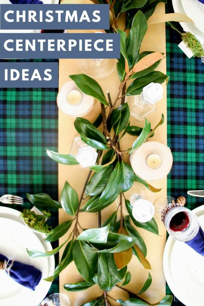 Christmas Centerpiece Ideas with Magnolia Leaves