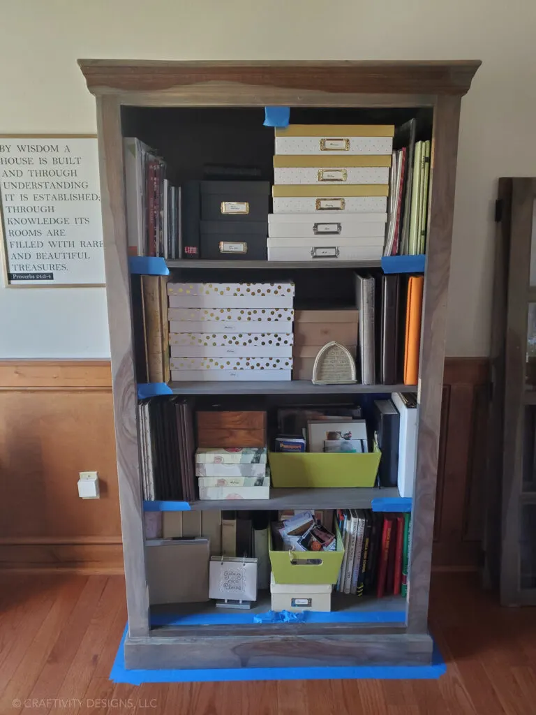 Black Display Cabinet Before: Rustic Gray Cabinet