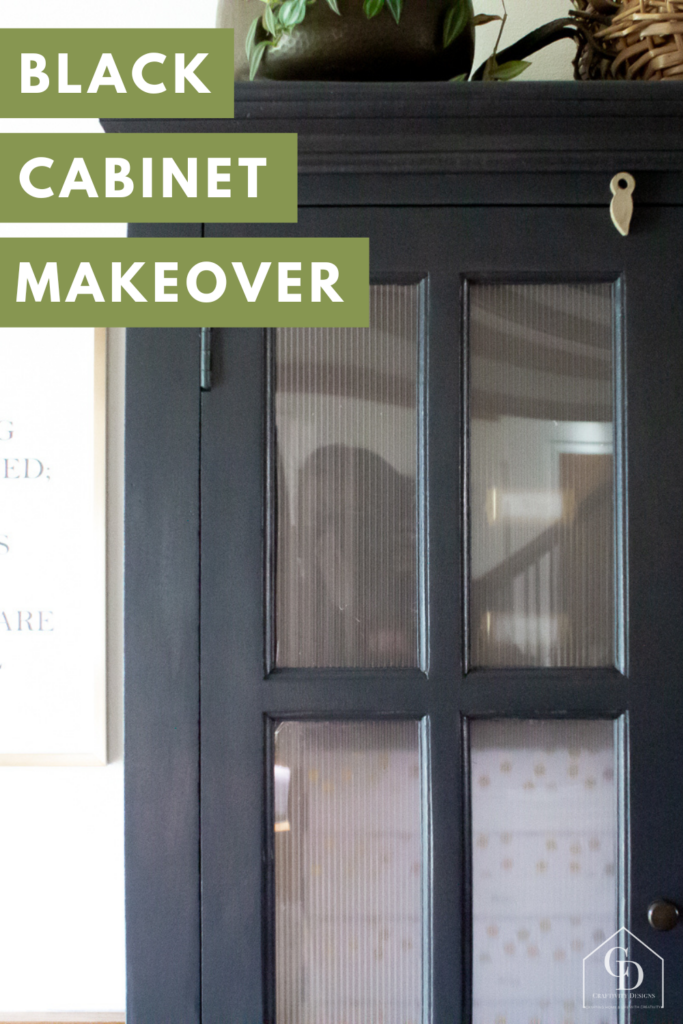 DIY Black Cabinet Makeover with Reeded Glass