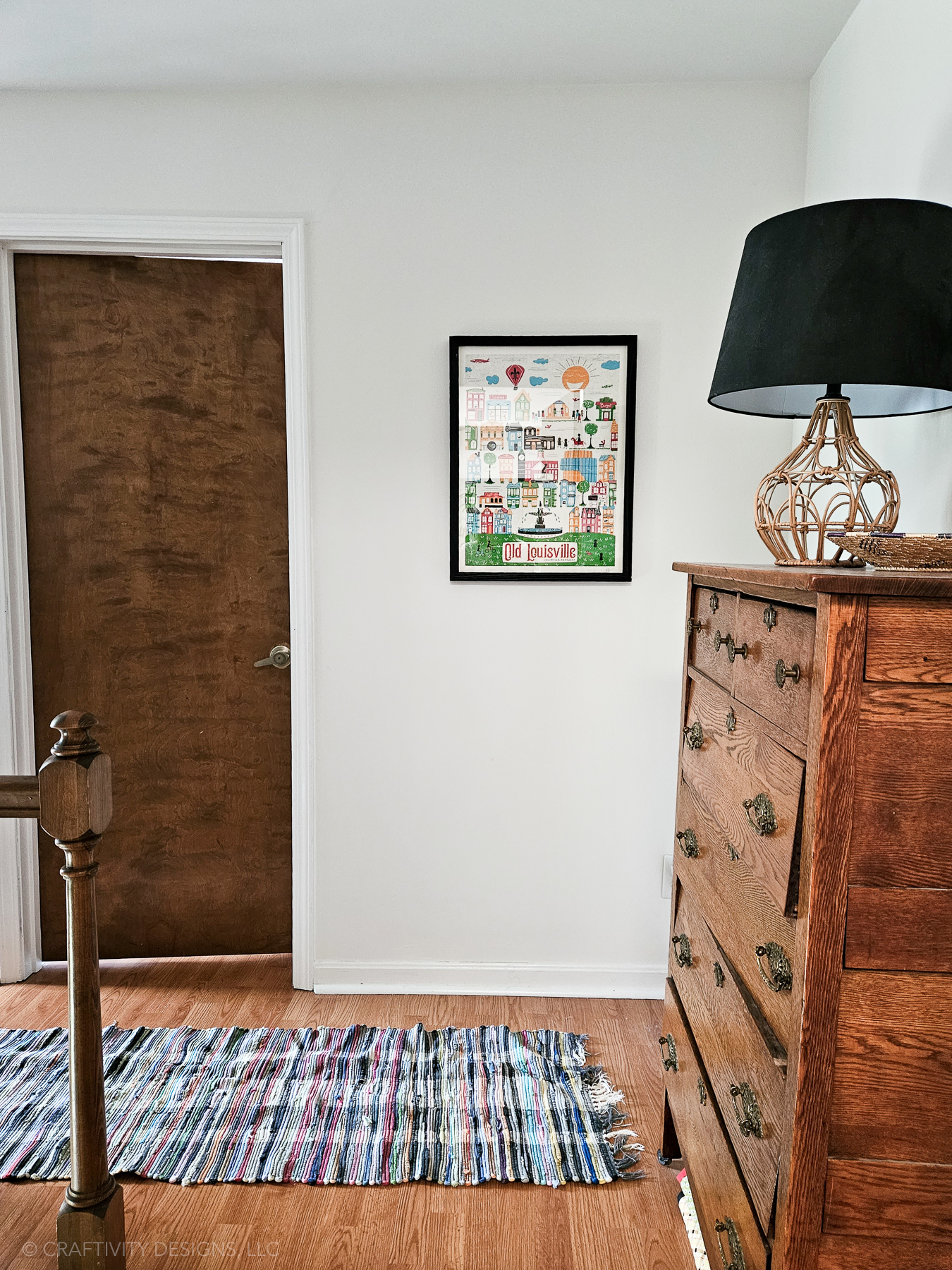 light wood trim with white walls--I never thought I liked stained wood trim,  but this is GORGE…