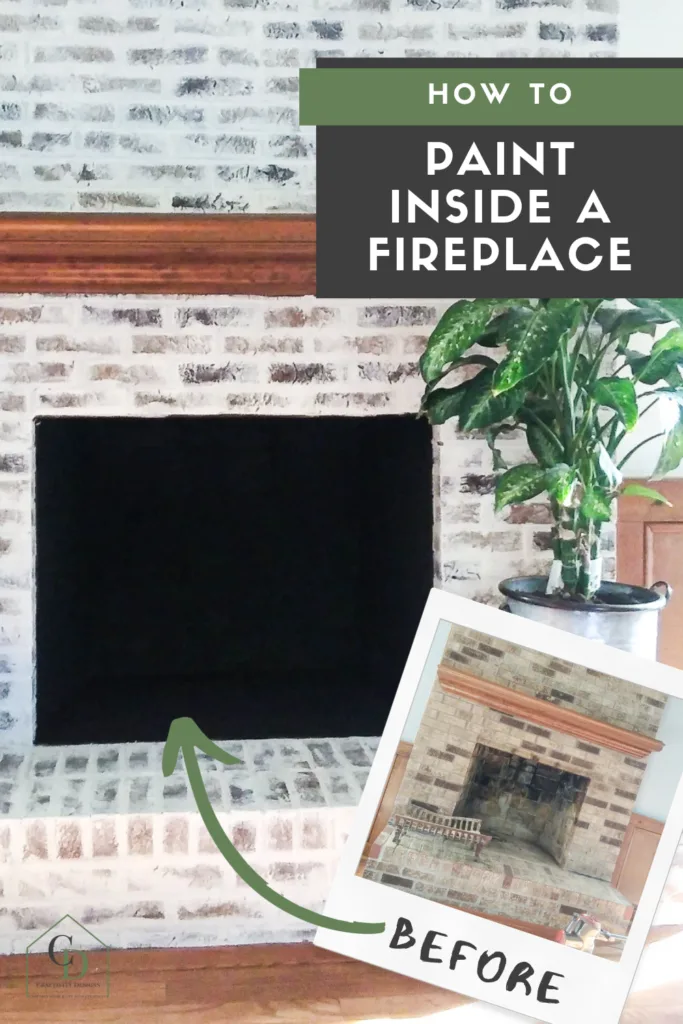 how to paint inside a fireplace, before and after