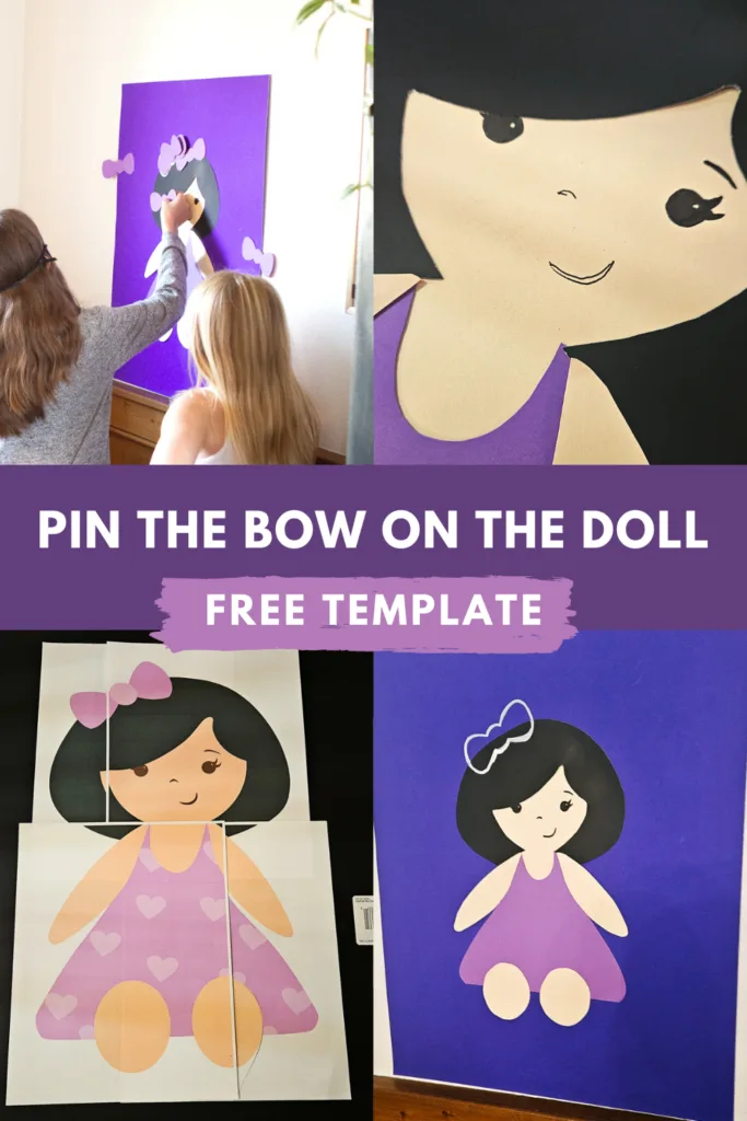 Pin the Bow on the Doll Game with a Free Printable Template