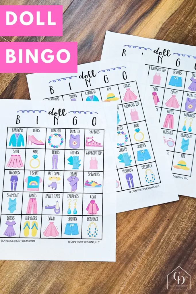 barbie doll bingo game or american doll bingo game